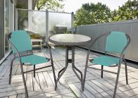 See more information about the Calella Teal 3 Piece Bistro Set Garden Funiture Patio Set